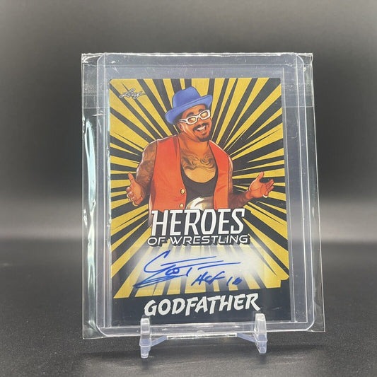 2023 Leaf Heroes of Wrestling The Godfather Yellow Parallel Autograph